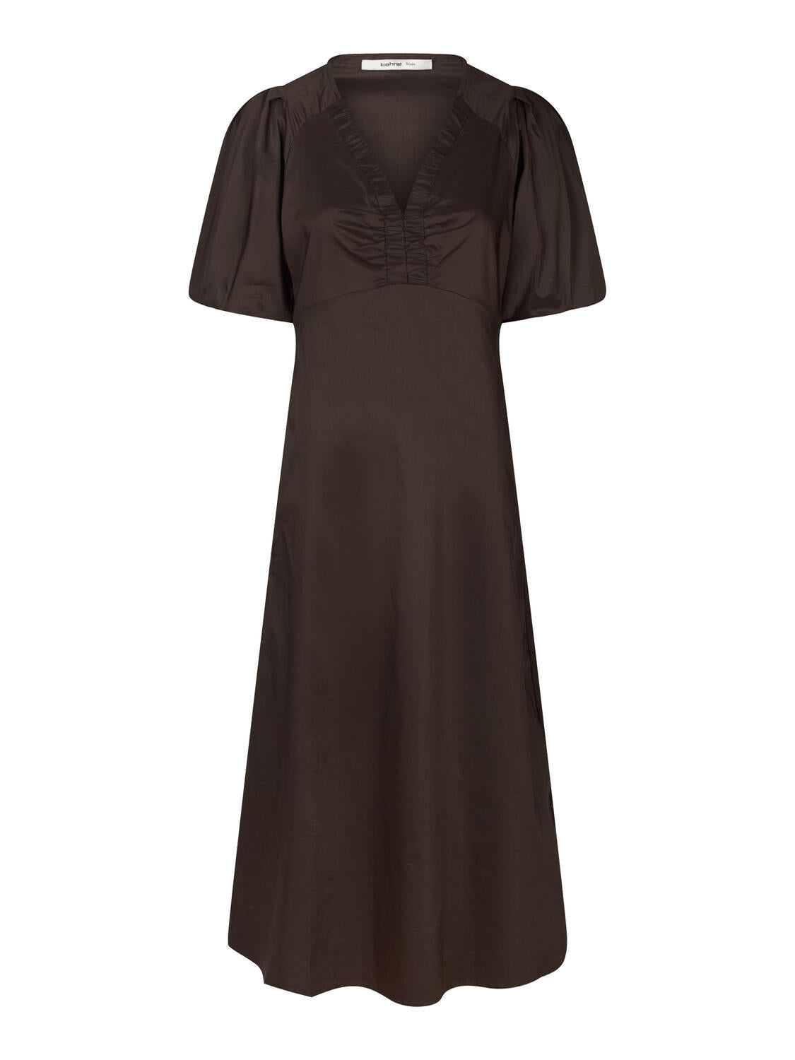 Bailey Poplin kjole - Chocolate Brown